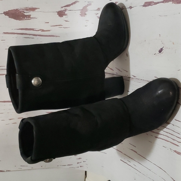 Vince Camuto Shoes - Vince Camuto black suede heel shark booties 8